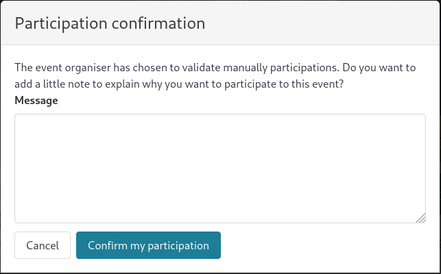 confirmation participation modal